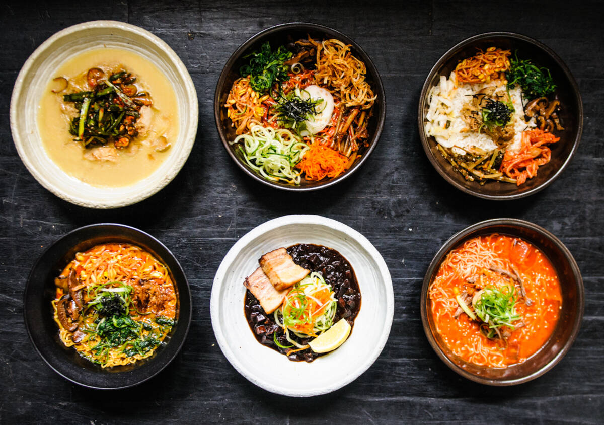 Ramen and rice bowls from Mokbar. The New York City Korean restaurant is planning to open a fas ...