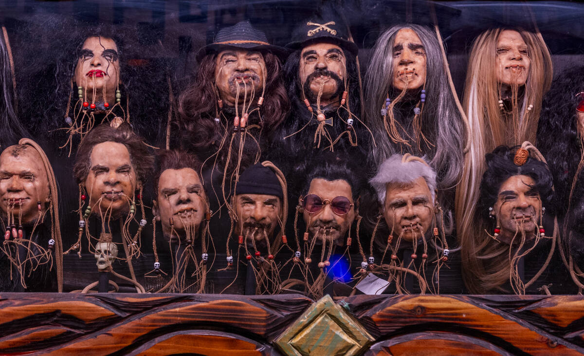 Shrunken heads at the Golden Tiki on Tuesday, Sept. 03, 2024, in Las Vegas. (L.E. Baskow/Las Ve ...