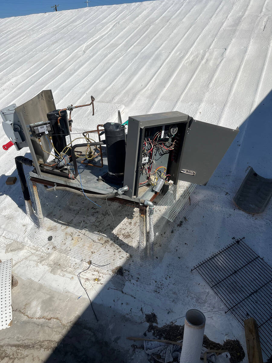 A damaged electrical unit at Able Baker Brewing in the 1500 block of South Main Street after so ...