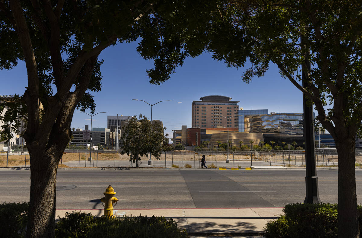 The proposed site of the Las Vegas Museum of Art is seen in Symphony Park on Wednesday, Sept. 4 ...