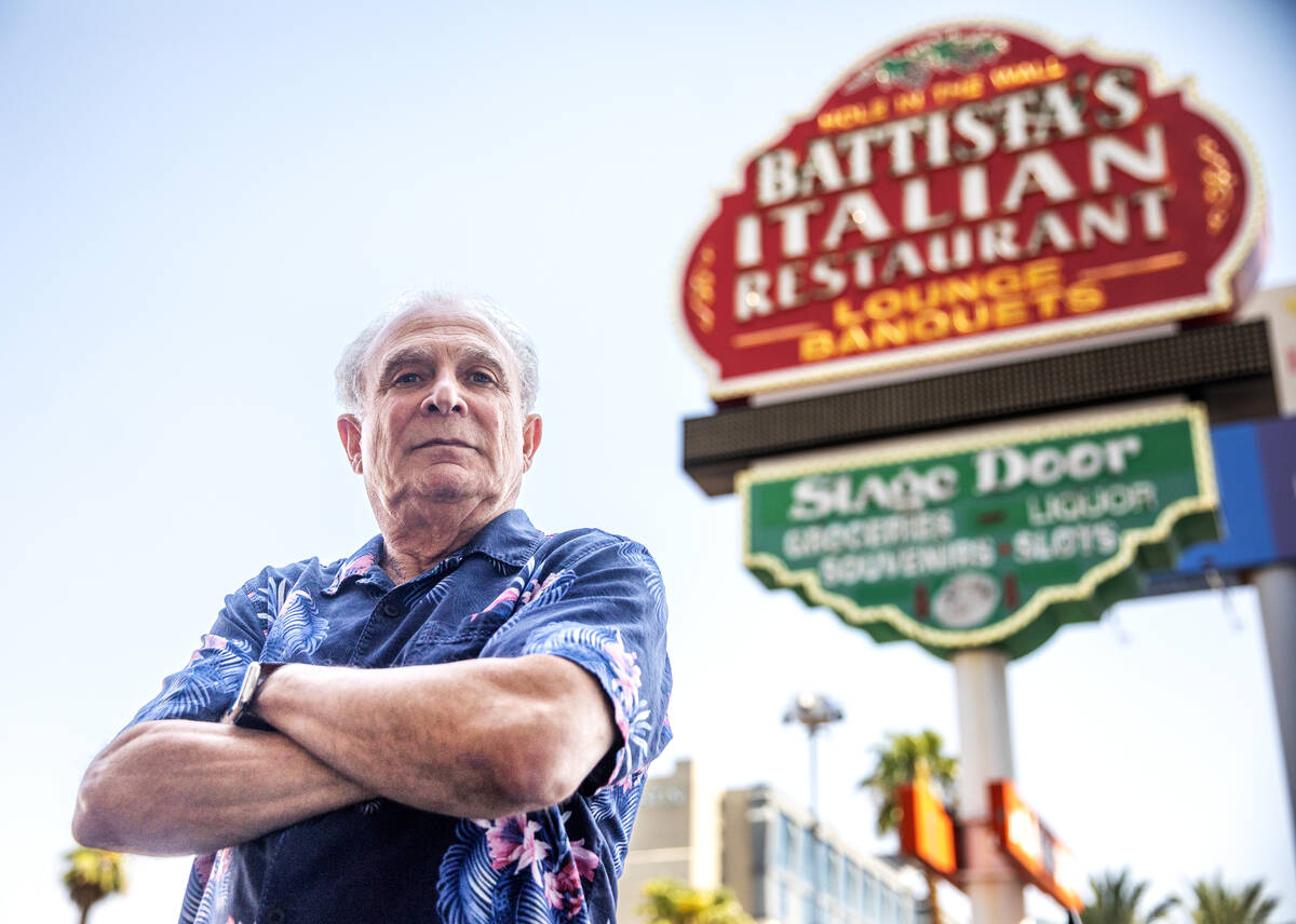 Owner Randy Markin outside Battista's Hole in the Wall, Thursday, Sept. 5, 2024, in Las Vegas. ...