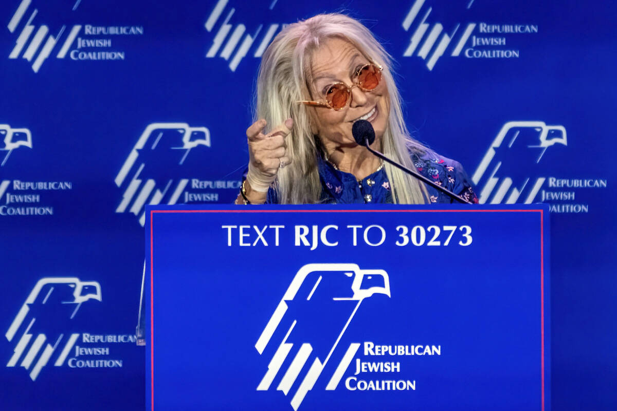 Dr. Miriam Adelson speaks during the Republican Jewish Coalition’s annual leadership sum ...