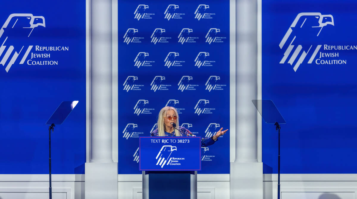 Dr. Miriam Adelson speaks during the Republican Jewish Coalition’s annual leadership sum ...