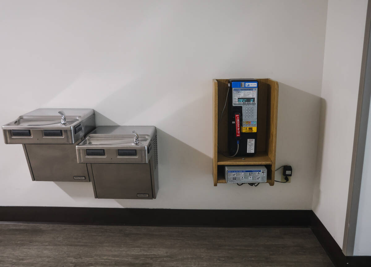 A pay phone near the emergency room at Centennial Hills Hospital in Las Vegas, Wednesday, Aug. ...