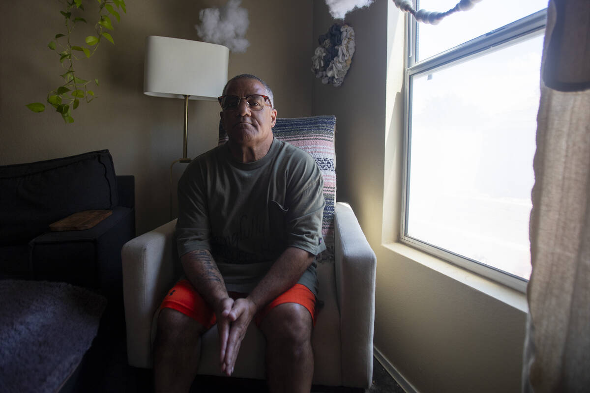 Carlos Gurri, Monday, July 15, 2024, in North Las Vegas. Gurri was incarcerated for more than 3 ...