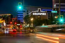 Gold Spike in downtown pictured on Tuesday, Dec. 1, 2020, in Las Vegas. (L.E. Baskow/Las Vegas ...