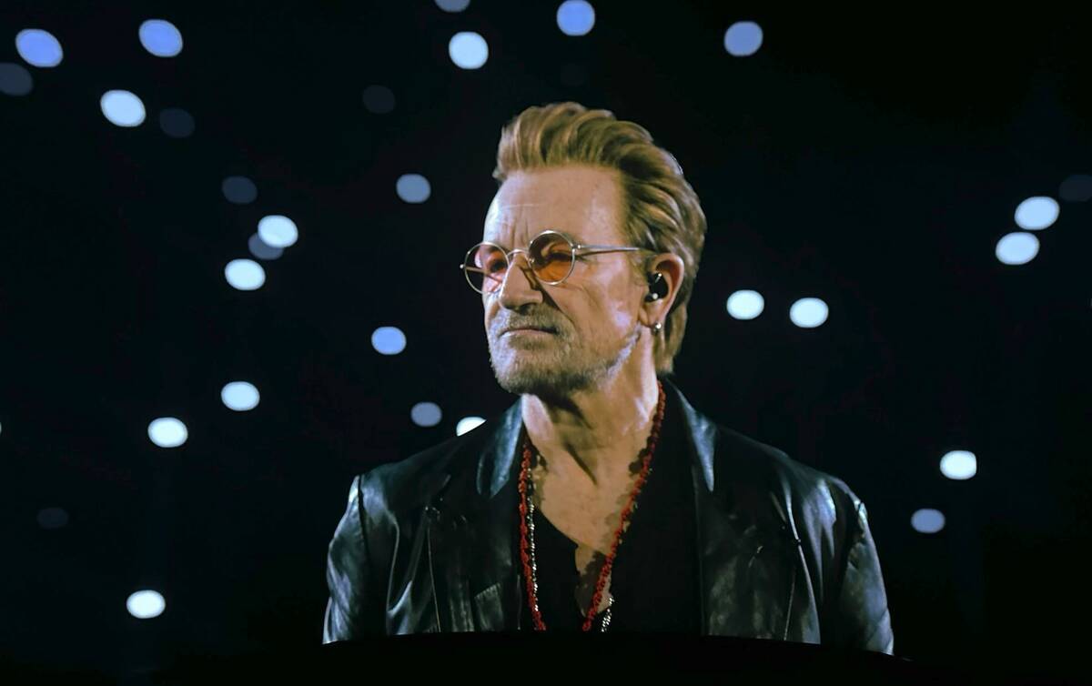 A scene from “V U2 An Immersive Concert Film at Sphere Las Vegas” at Sphere on Thursday, Se ...