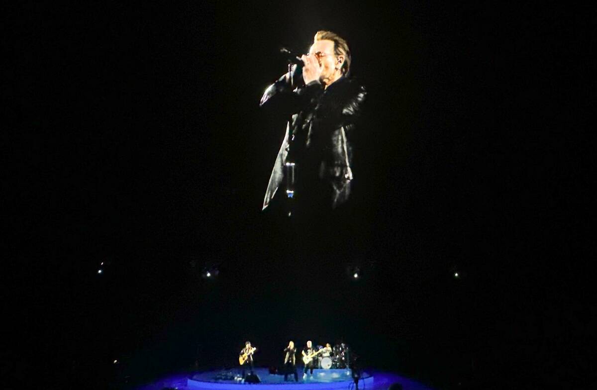 A scene from “V U2 An Immersive Concert Film at Sphere Las Vegas” at Sphere on Thursday, Se ...