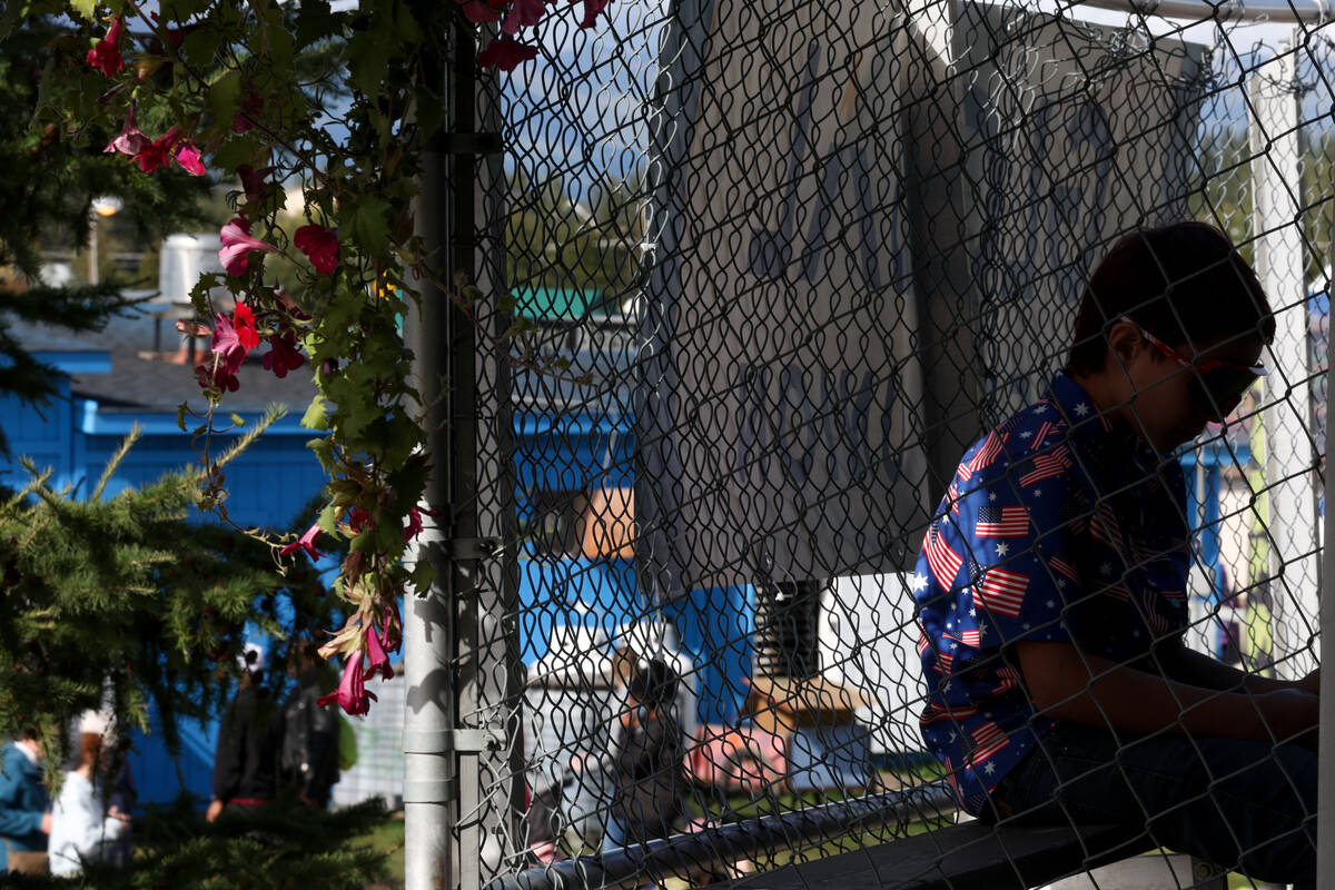 A young fair attendee wears a patriotic shirt during the Alaska State Fair on Thursday, Aug. 29 ...