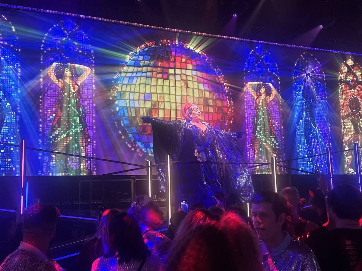 A scene from the premiere of the Spiegelworld production "DiscoShow" at Glitterloft at Linq Hot ...