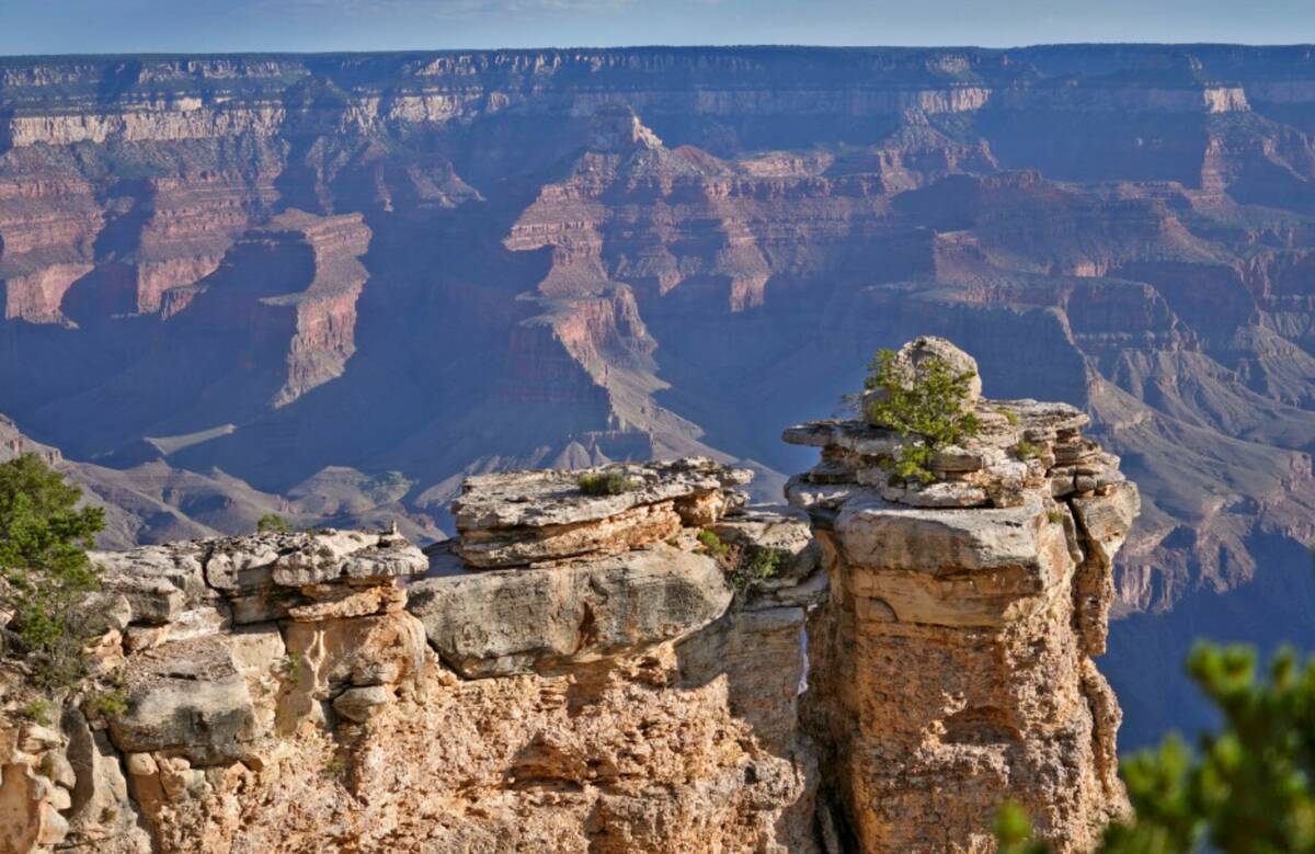 A general view from the south rim of the Grand Canyon, Thursday, Aug. 29, 2024, in Grand Canyon ...