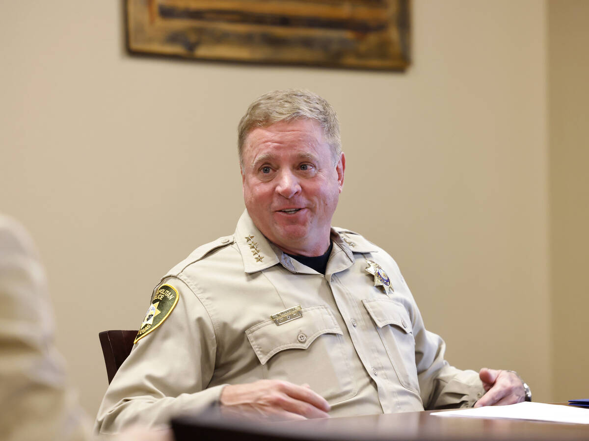 Clark County Sheriff Kevin McMahill speaks during an interview with the Review-Journal at Metro ...