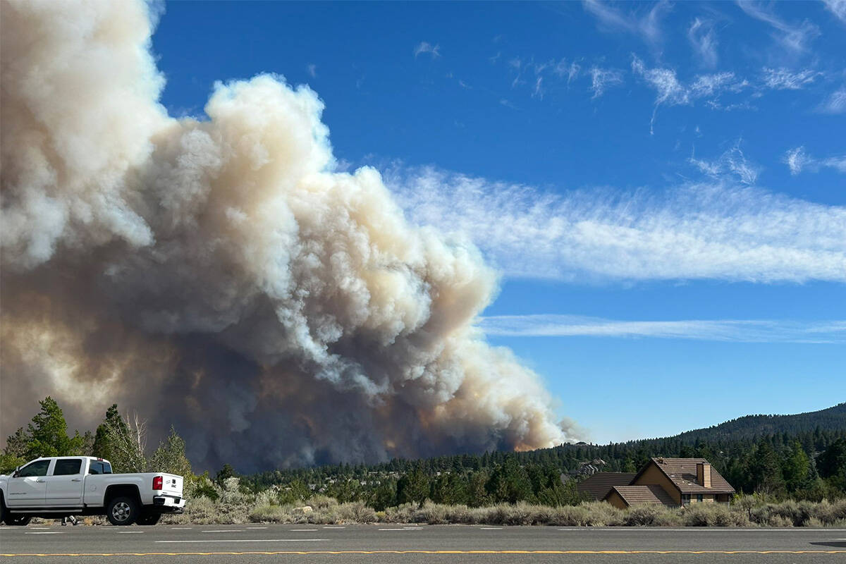 The smoke from the Davis Fire is seen Sunday, Sept. 8, 2024 (Truckee Meadows Fire & Rescue)