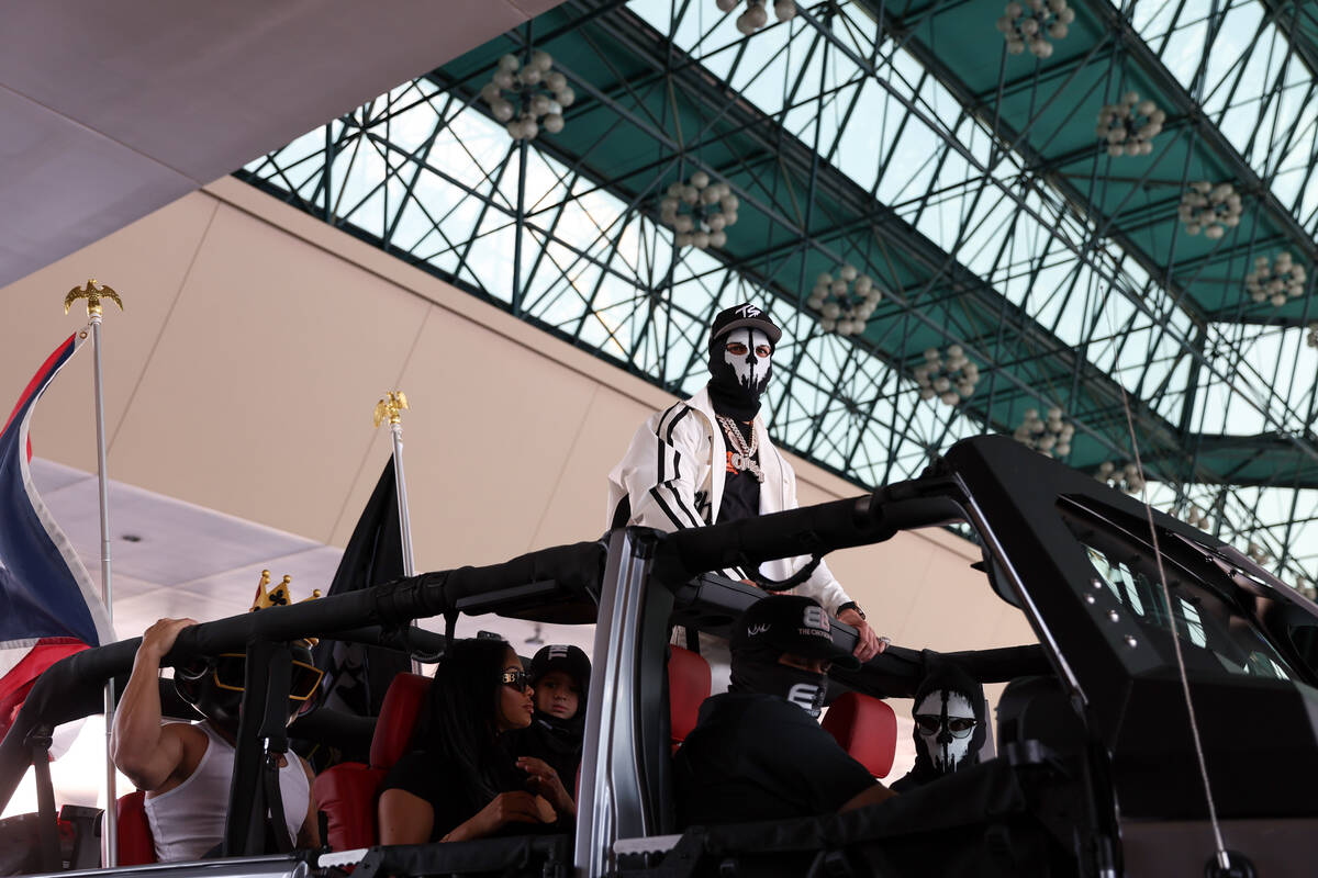 Edgar Berlanga arrives to MGM Grand ahead of his super middleweight title boxing bout against C ...