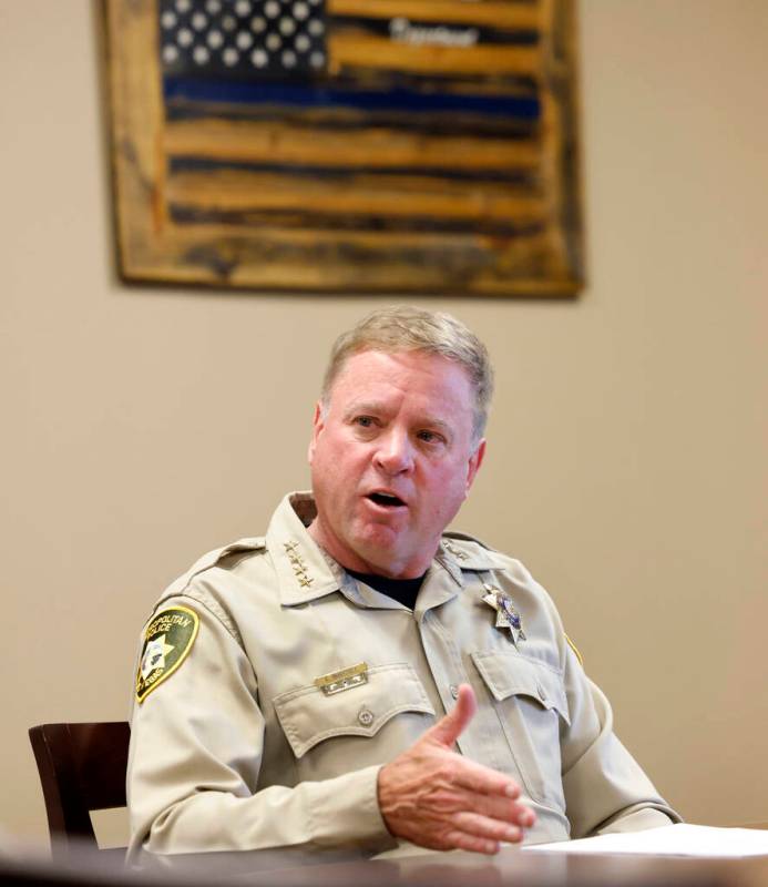 Clark County Sheriff Kevin McMahill speaks during an interview with the Review-Journal at Metro ...