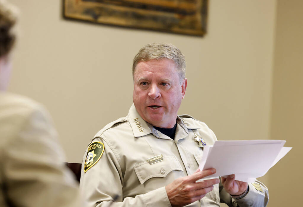 Clark County Sheriff Kevin McMahill speaks during an interview with the Review-Journal at Metro ...