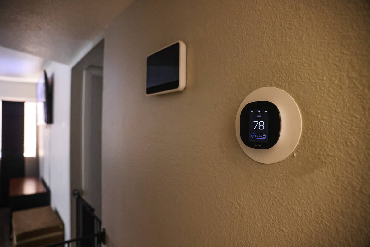 A thermostat at one of the properties owned Living Grace Homes, a nonprofit that helps young an ...