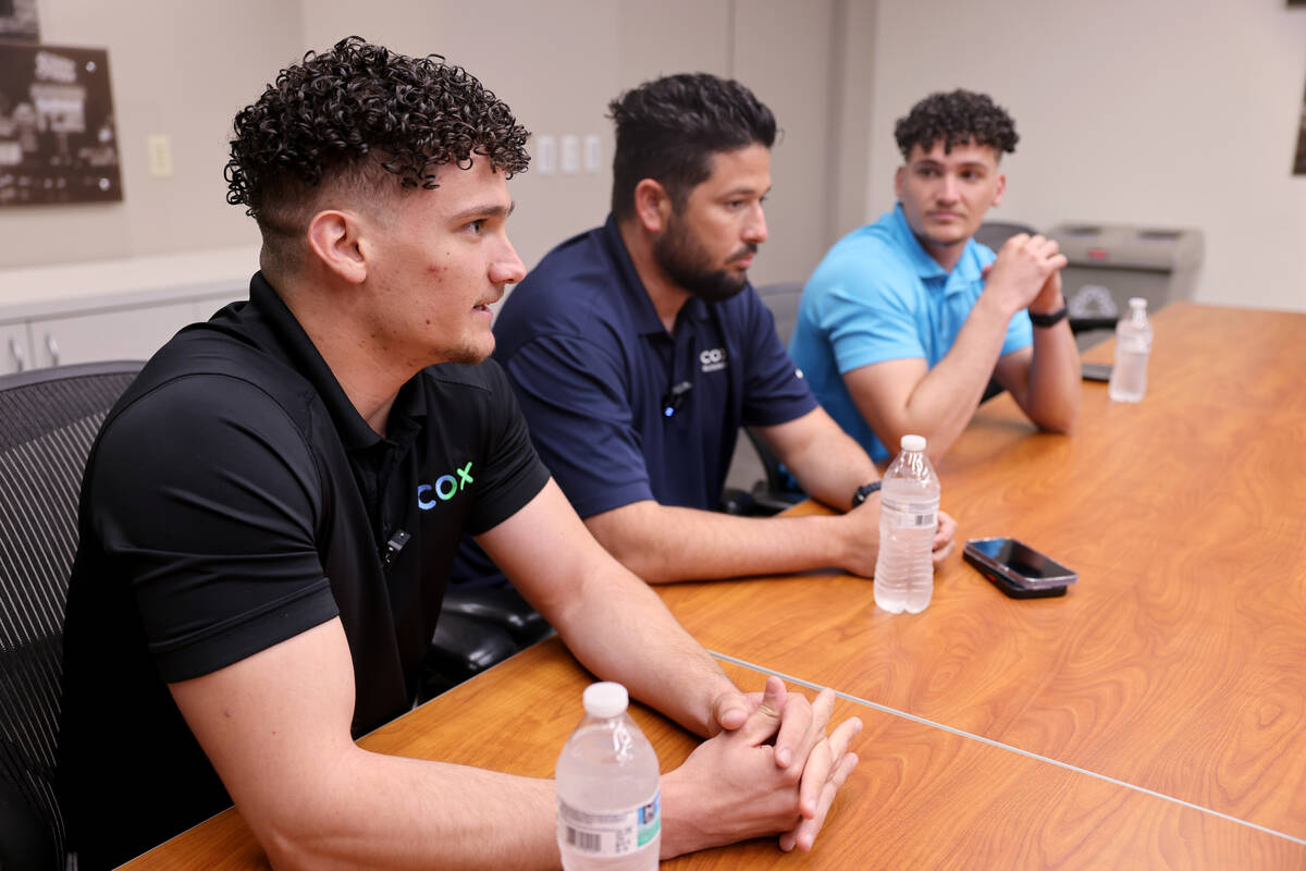 Brothers who all immigrated from Cuba and work at Cox Communications, from left, David Rodrigue ...