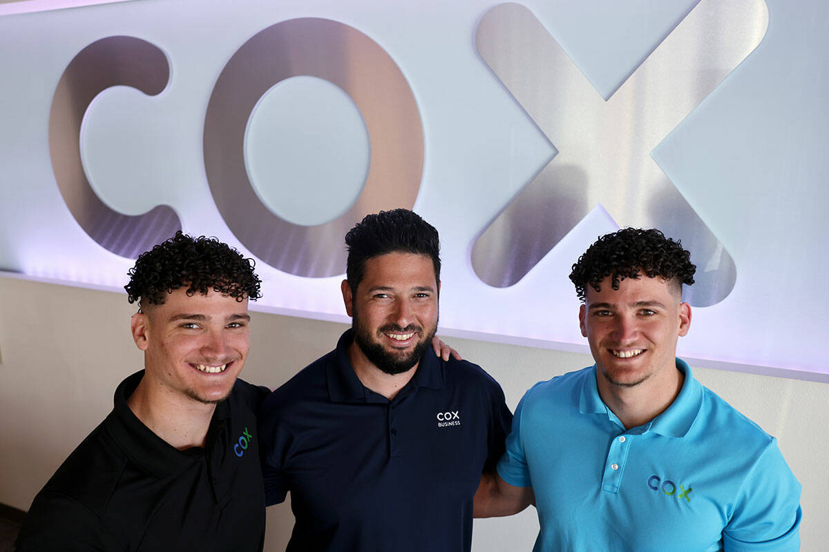 Brothers who all immigrated from Cuba and work at Cox Communications, from left, David Rodrigue ...