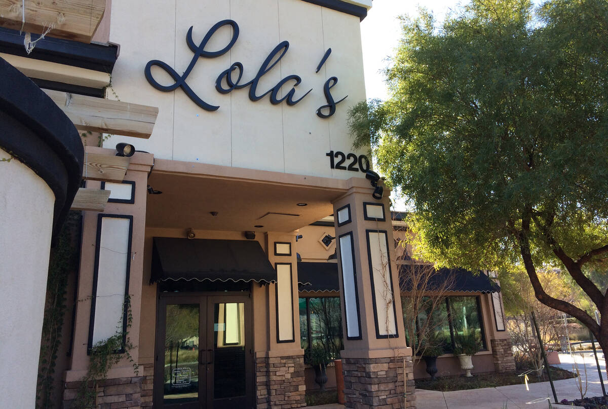 The exterior of Lola's — A Louisiana Kitchen. The restaurant in Summerlin is celebrating ...