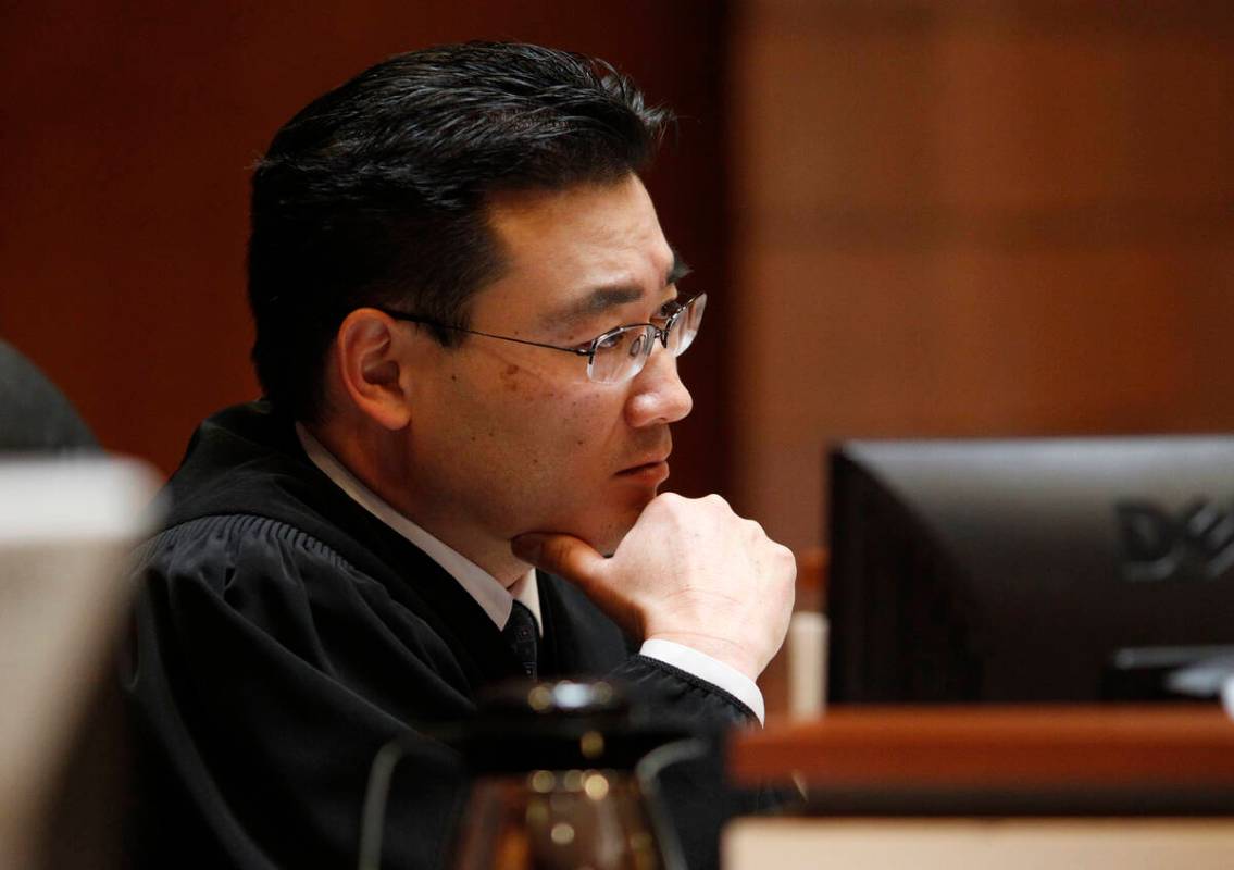 Judge Kalani Hoo presides over North Las Vegas Justice Court in North Las Vegas Tuesday, Feb. 2 ...