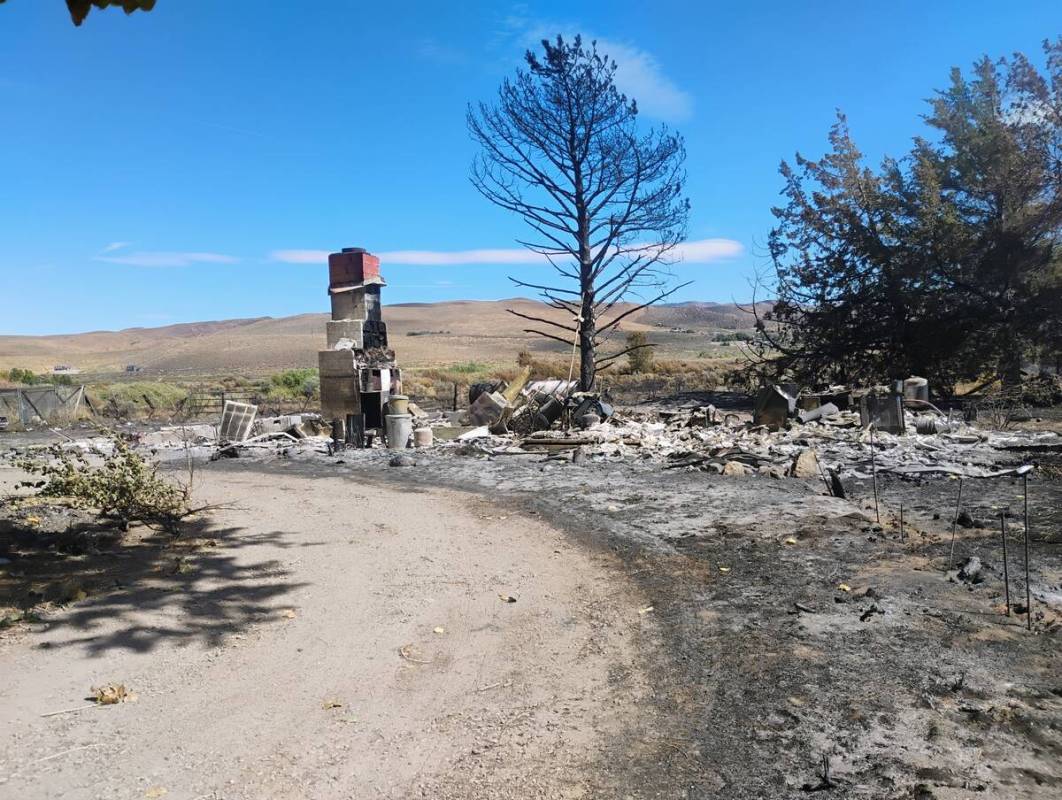 The damage to JoAnna Warthan's family home in Washoe Valley caused by the Davis Fire. (JoAnna W ...