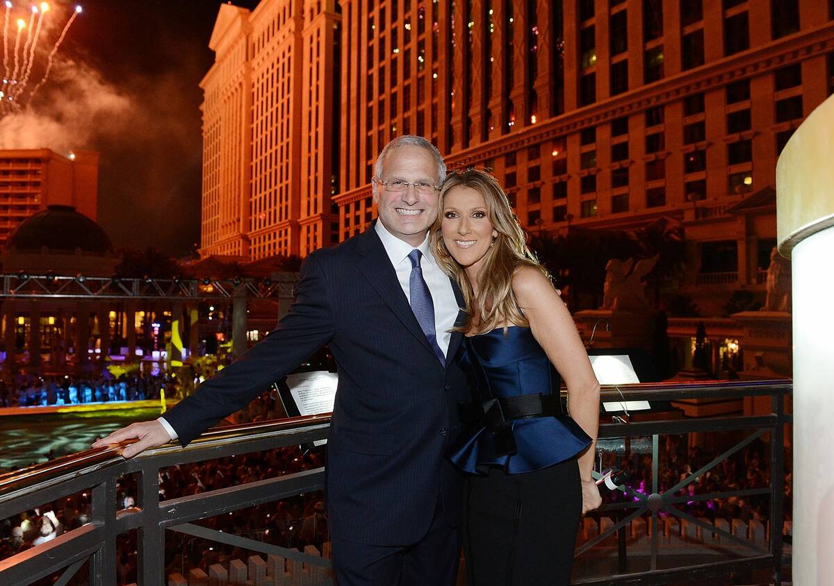 Gary Selesner and Celine Dion are shown at a party at Caesars Palace, when Selesner was the res ...