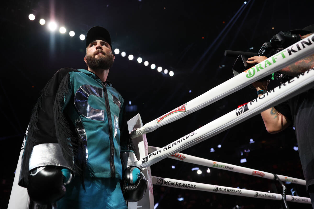 Caleb Plant takes the ring for a super middleweight title boxing bout against Trevor McCumby at ...