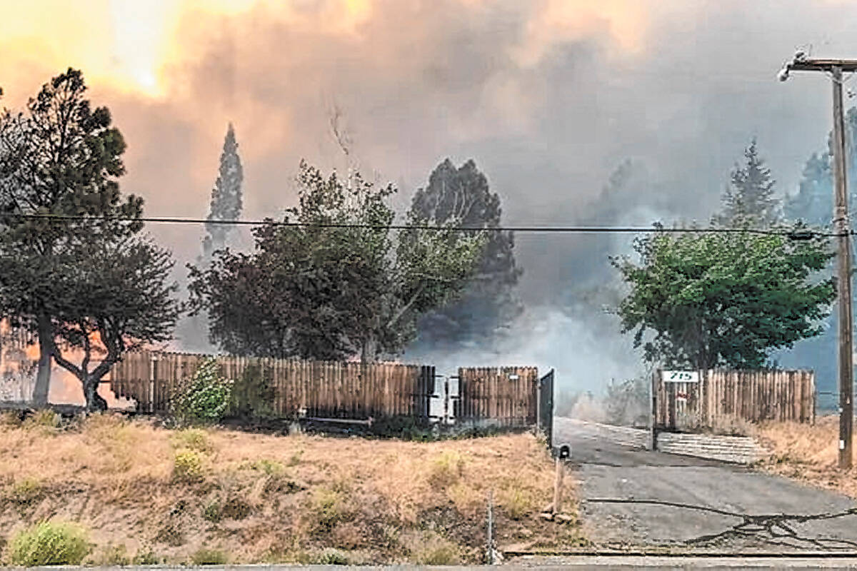 The smoke from the Davis Fire is seen from Aaron Sims' family home in a provided photo. (Courte ...