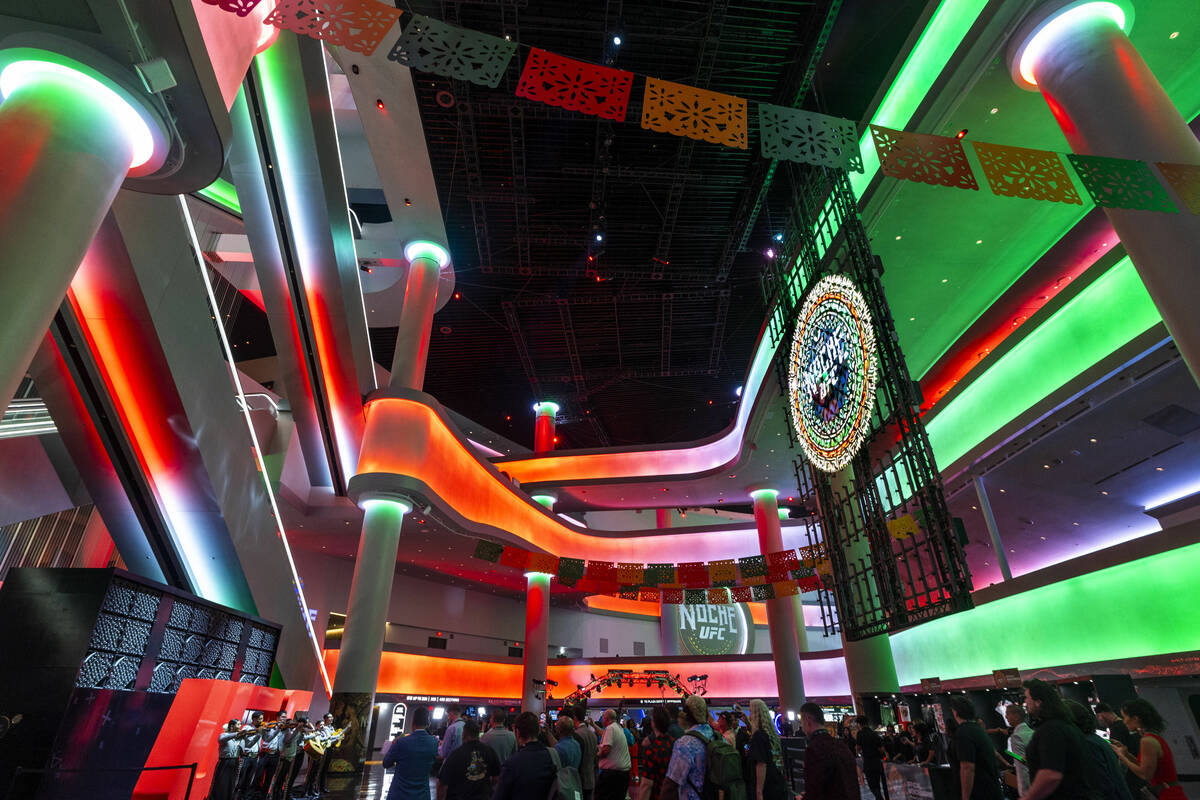 A Mexican theme greets attendees on the main concourse during UFC 306: Riyadh Season Noche at t ...