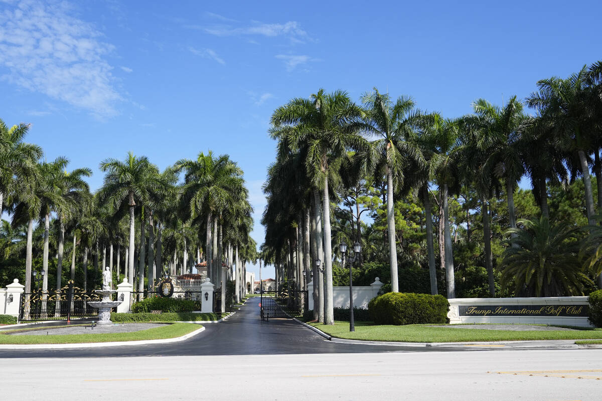 The Trump International Golf Club is shown, Monday, Sept. 16, 2024, in West Palm Beach, Fla. (A ...