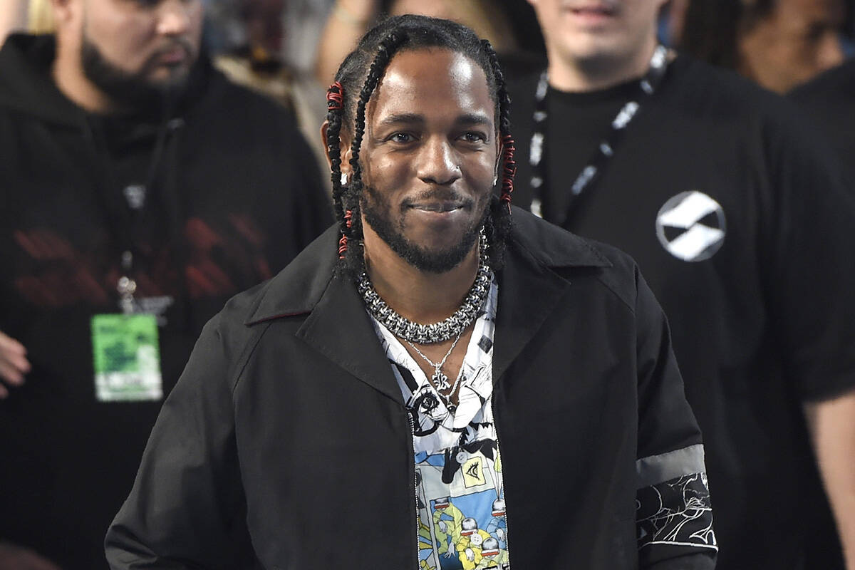 Kendrick Lamar arrives at the MTV Video Music Awards, on Aug. 27, 2017, in Inglewood, Calif. (P ...