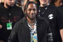 Kendrick Lamar arrives at the MTV Video Music Awards, on Aug. 27, 2017, in Inglewood, Calif. (P ...