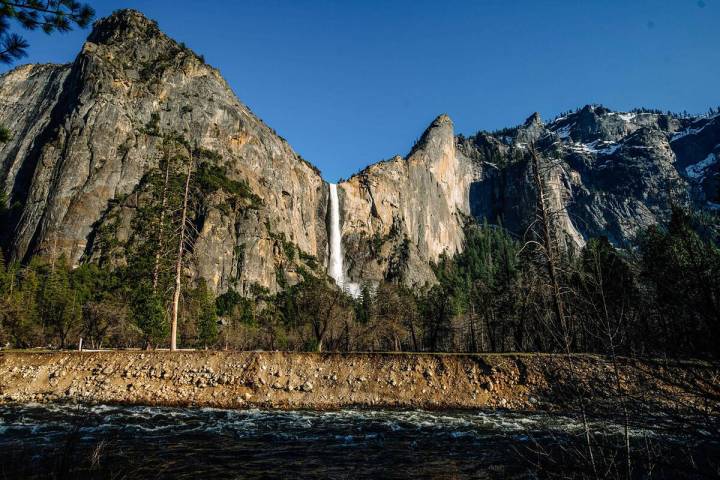 Bridalveil Fall and the Merced River Thursday, April 27, 2023, inside Yosemite National Park, C ...