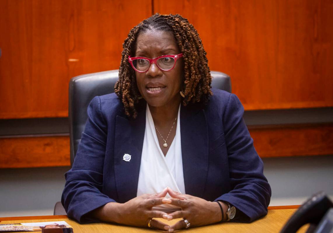 Las Vegas City Council Ward 5 candidate Shondra Summers-Armstrong speaks with the Review-Journa ...