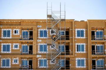 Construction continues at the Otonomus Hotel, Tuesday, Sept. 17, 2024, in Las Vegas. (Daniel Ja ...