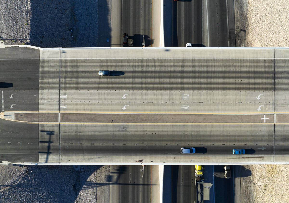 An aerial view of the current 215 Beltway and Summerlin Parkway, on Tuesday, Sept. 17, 2024, in ...