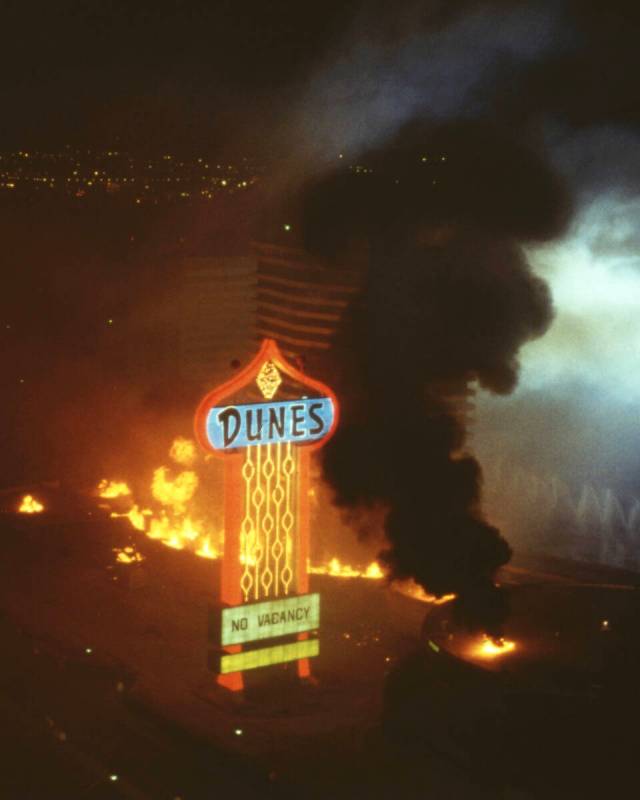 The Dunes implosion in Las Vegas, Nevada, on October 27, 1993. (Darrin Bush, Las Vegas News Bur ...