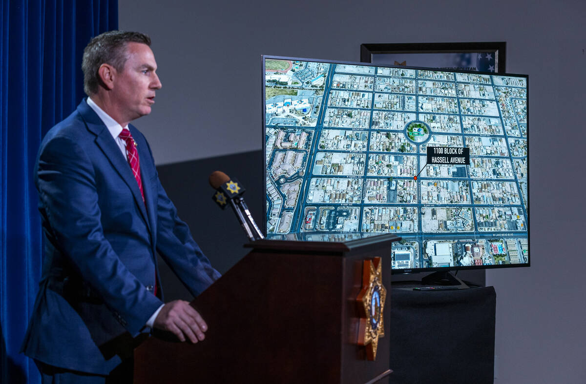 Metropolitan Police Department homicide Lt. Jason Johansson briefs the media on the connection ...