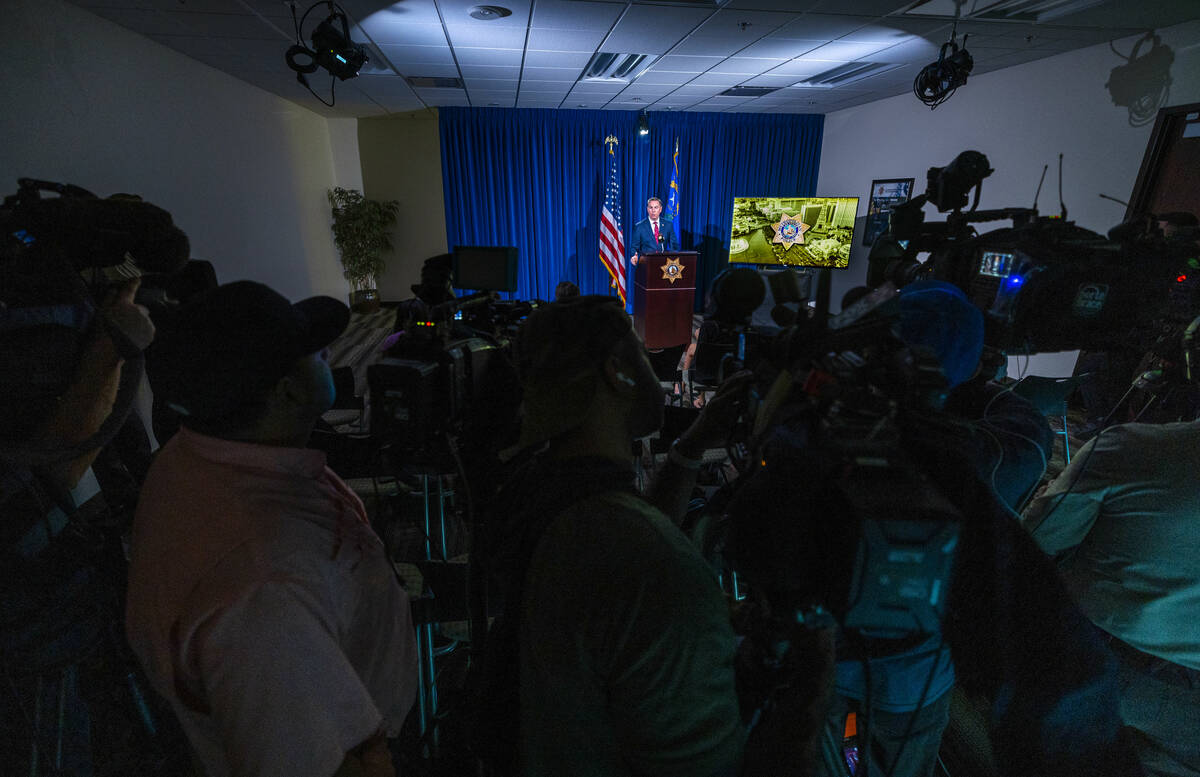 Metropolitan Police Department homicide Lt. Jason Johansson briefs the media on the connection ...