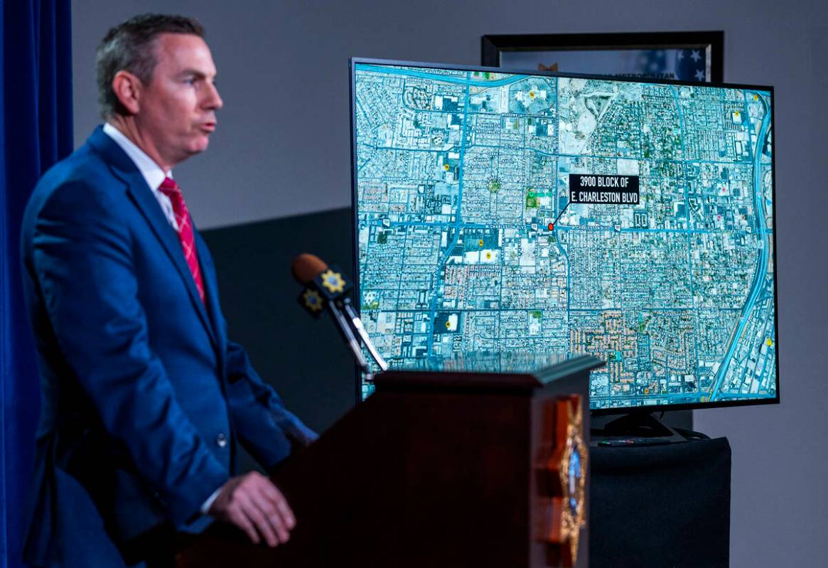 Metropolitan Police Department homicide Lt. Jason Johansson briefs the media on the connection ...