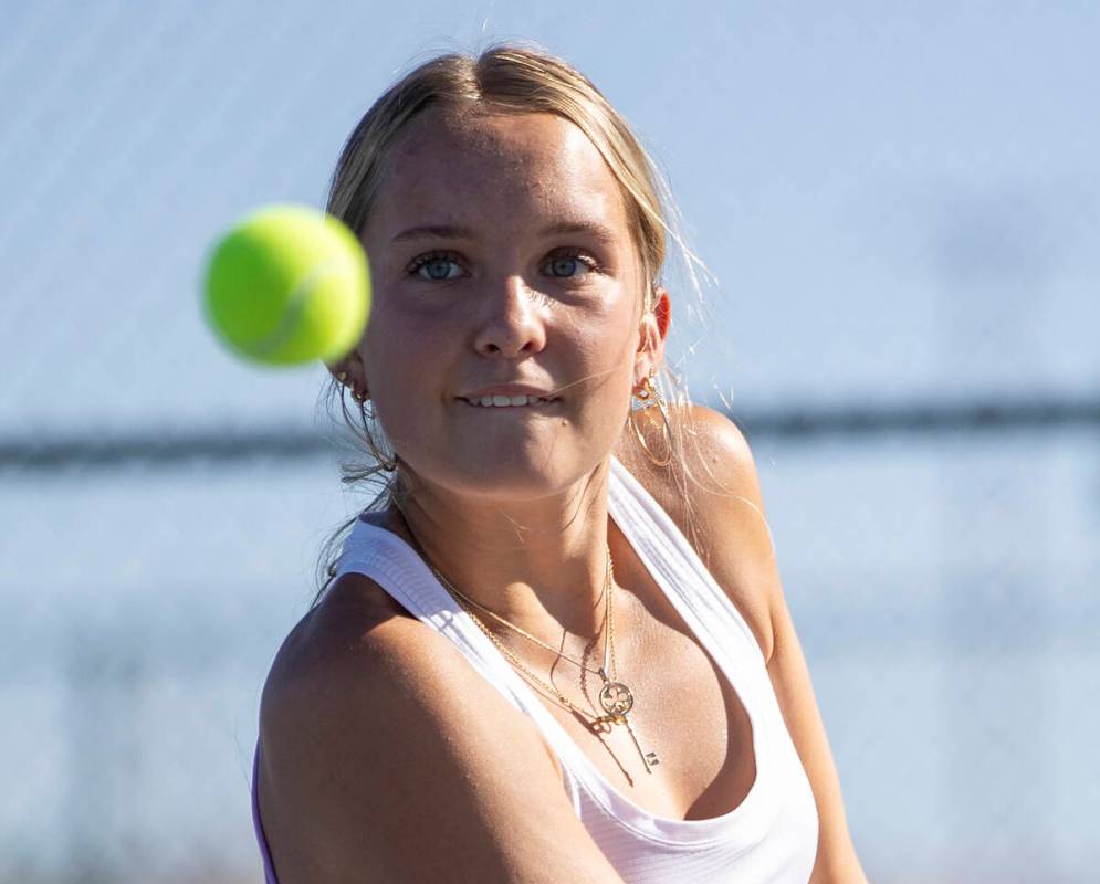 Coronado’s Georgiana “Gigi” Smart competes during the high school tennis m ...