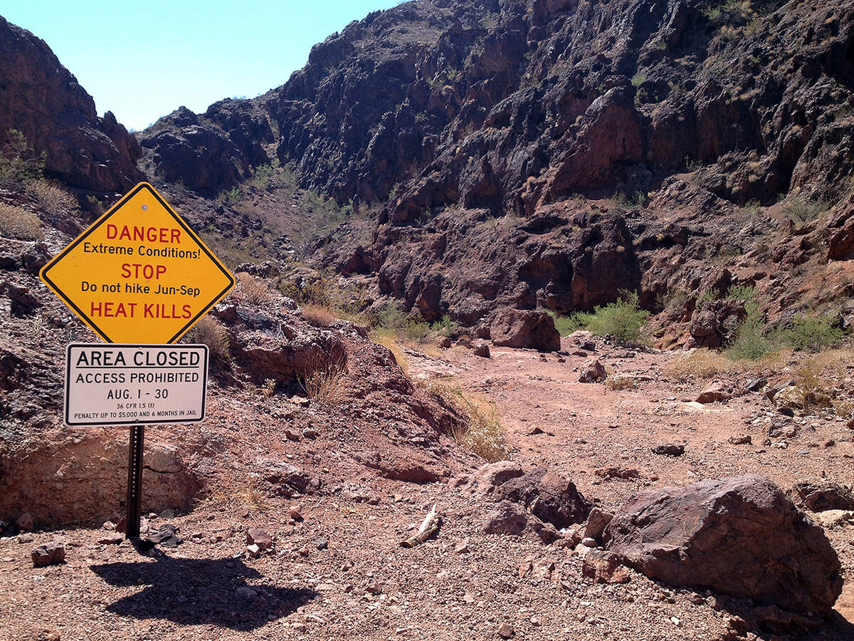 Goldstrike Canyon and Arizona Hot Spring trails within Lake Mead National Recreation Area are c ...