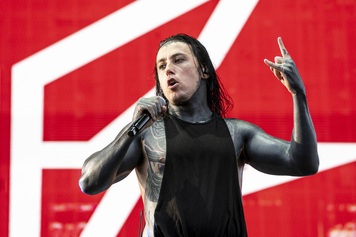 Ronnie Radke of Falling In Reverse performs during Sonic Temple Art and Music Festival on Frida ...