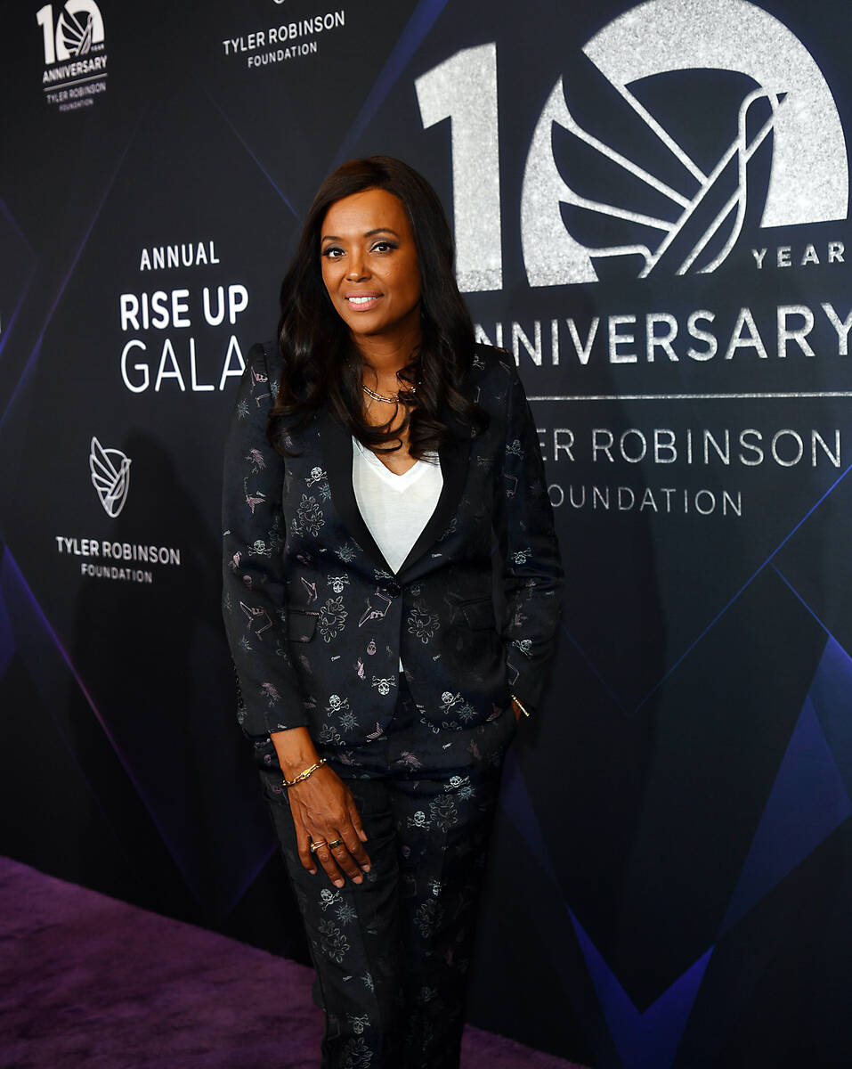 Aisha Tyler arrives at Imagine Dragons' annual Tyler Robinson Foundation Rise Up Gala at Resort ...