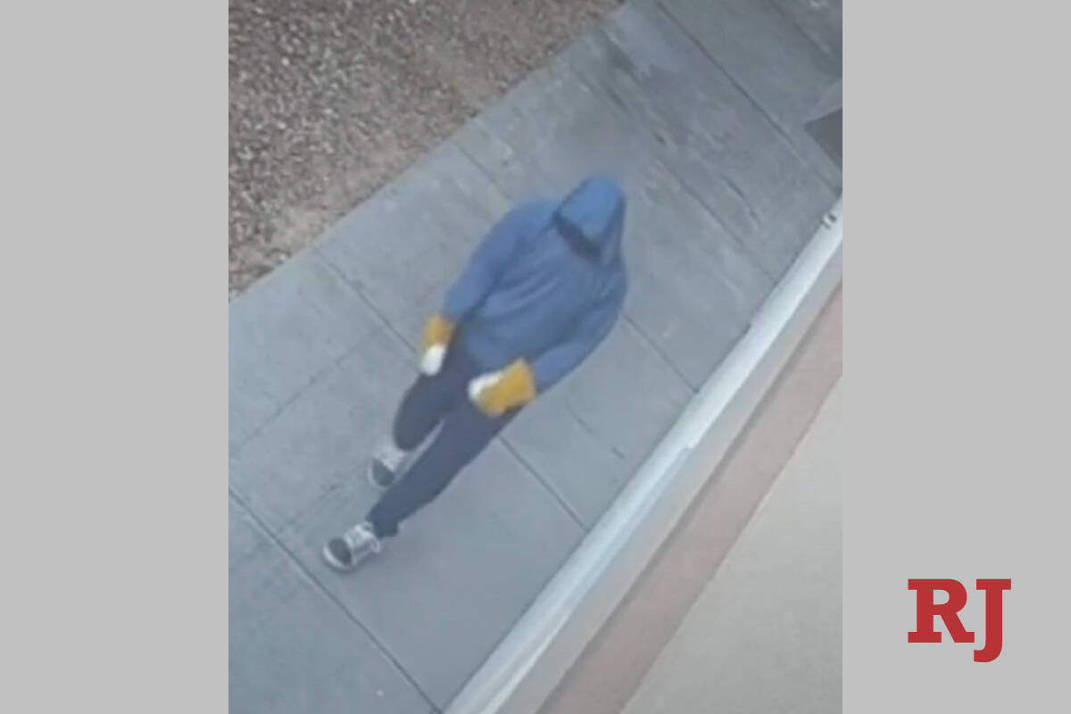 Surveillance image of suspect that police say was involved in more than 20 burglaries at busine ...