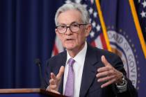 Federal Reserve Board Chairman Jerome Powell speaks during a news conference at the Federal Res ...