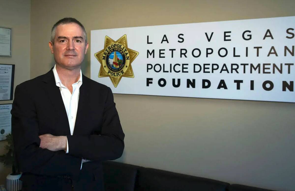 Tom Kovach, executive director of the Las Vegas Metropolitan Police Foundation, poses for a pho ...