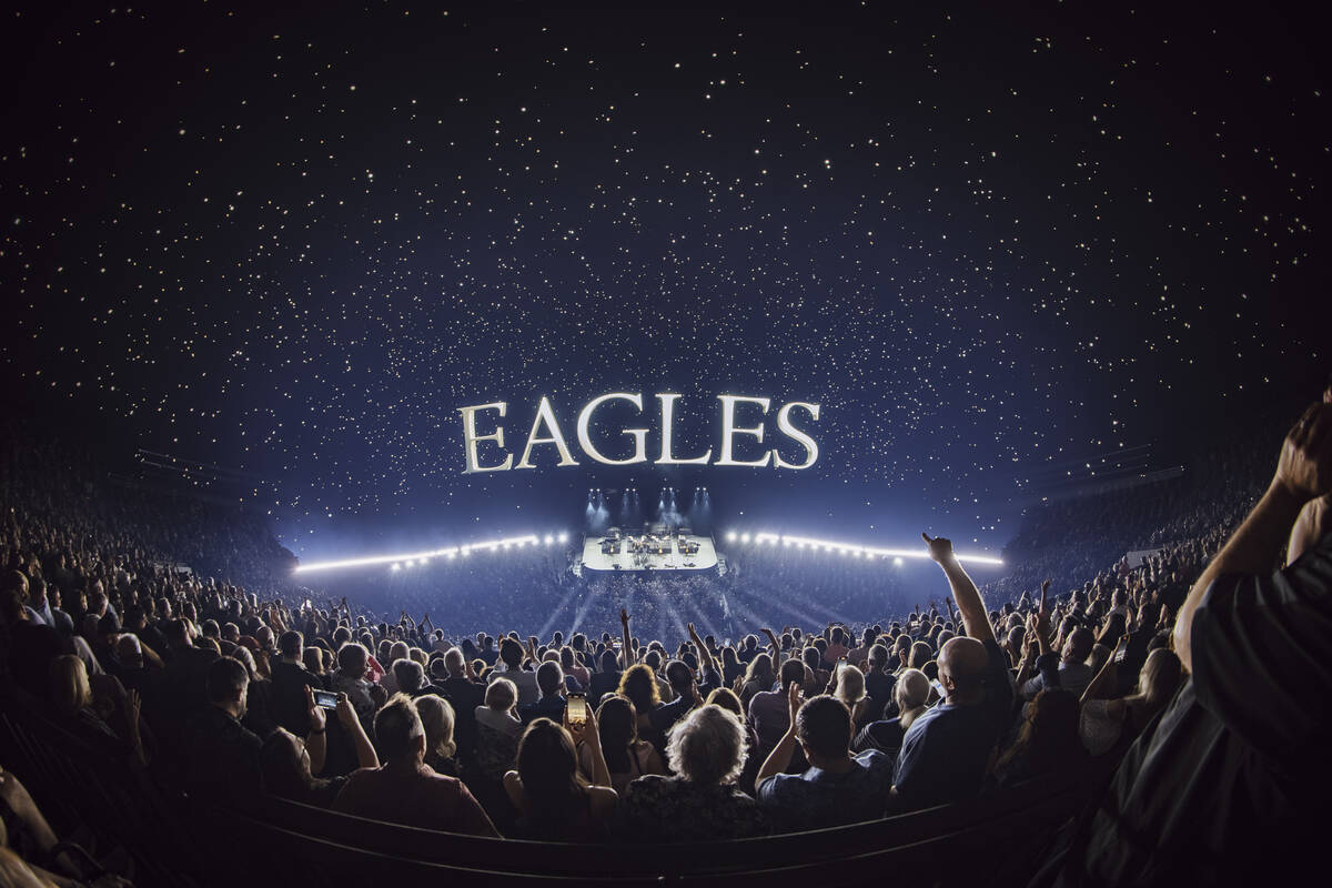 A scene from the Eagles residency premiere at the Sphere on Friday, Sept. 20, 2024. (Chloe Weir)