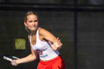 Coronado’s Georgiana “Gigi” Smart competes during the high school tennis m ...